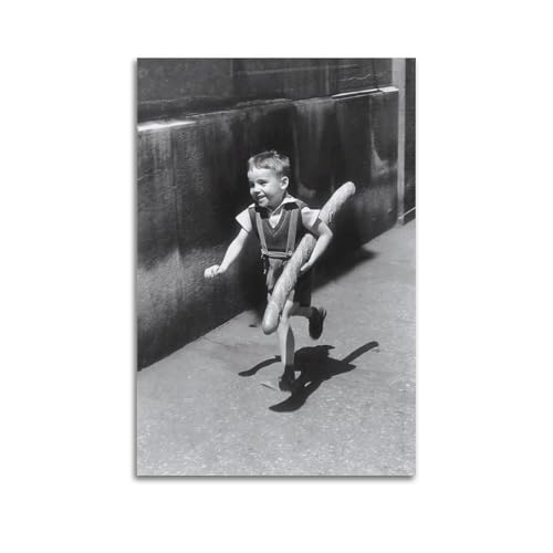 RedMush Poster vintage noir et blanc Robert Doisneau (38) sur toile - Décoration murale pour salon, chambre à coucher - Style sans cadre - 20 x 30 cm