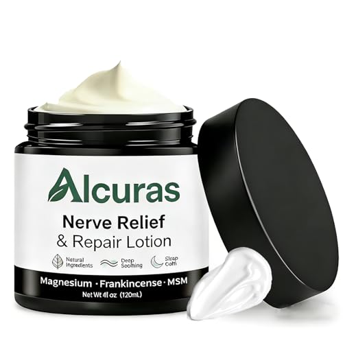 Alcuras Neuropathy Relief Cream Alcuras Nerve Cream with Arnica & Magnesium for Knee Lumbar Neck Hand and Foot Natural Soothing for Joint 4FL OZ/120ML