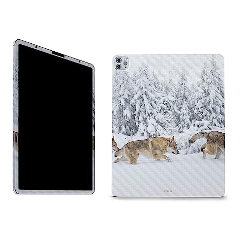 Image of MightySkins Carbon Fiber Skin Compatible with Apple iPad Pro 12.9 inch M2 6th Gen (2022) Full Wrap Kit - Wolf Pack | Protective, Durable Textured Carbon Fiber Finish | Easy to Apply | Made in The USA