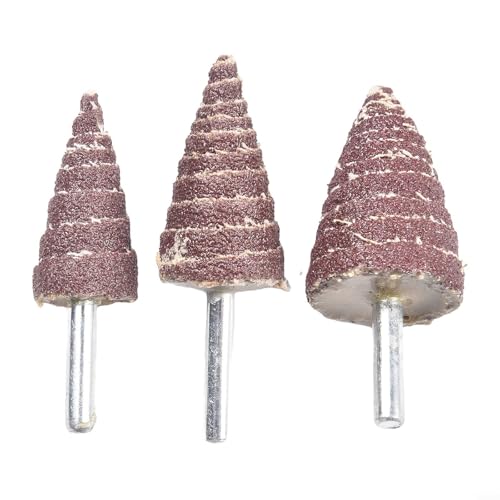 Mole lamellari in carta vetrata di alta qualità, testa conica conica, gambo da 6 mm, adatte per lucidatura e molatura, 20/25/30 mm