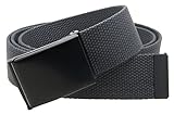 Canvas Web Belt Flip-Top Black Buckle/Tip Solid Color 50