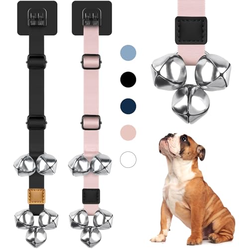 2 Pack Adjustable Dog Door Bells with Buckle