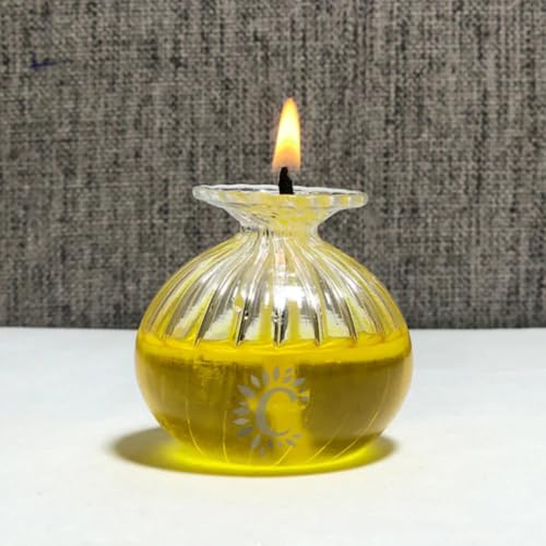 Image of Glass Fancy Udupi Nanda Table Diya | Akhand Glass Diya | Chambu Diya for Puja Room, Temple Home Office Festive Decor (Pack of 2)