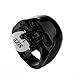 Blisfille Joyería Anillo Joker Anillo Calavera Mexicana Anillo Titanio Hombre Negro Y Plata Anillo de Tres Calaveras Cuadradas Anillo Plata Talla 27