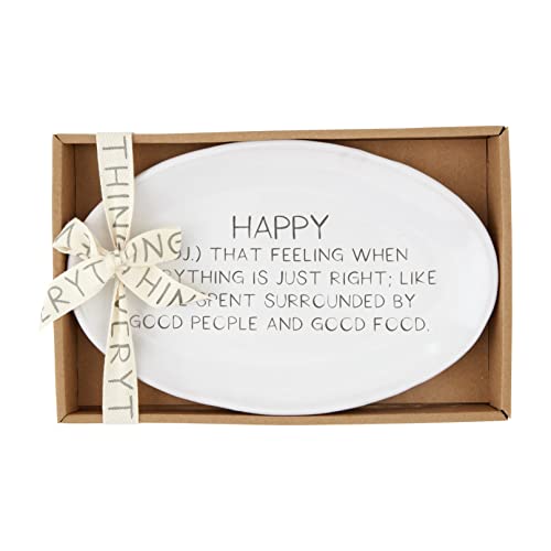 Mud Pie Happy Sentiment Tray, Definition, 10" x 6.5"