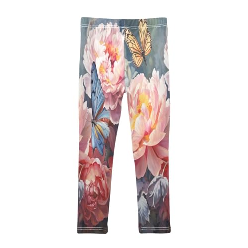 Toddler Girls Leggings Printed Yoga Pants Leggings Peony Butterfly for Kids2