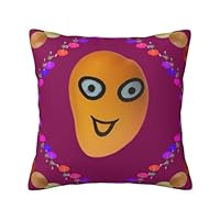 GGsdaf Smiley Mango Pillow 18x18in Decorative throw pillows suitable for sofas living rooms balconies bedrooms etc