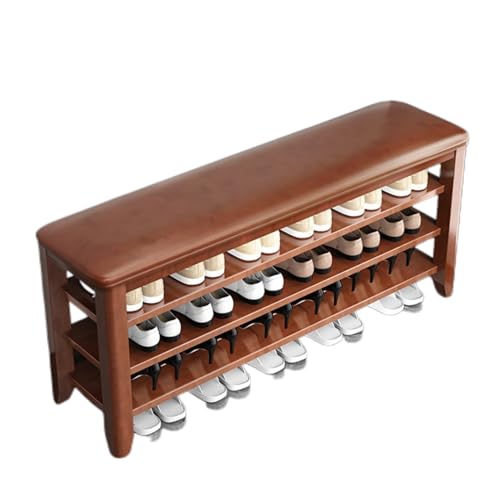 Banc à chaussures bois pour optimiser l'espace meuble de rangement entrée fermé - 2