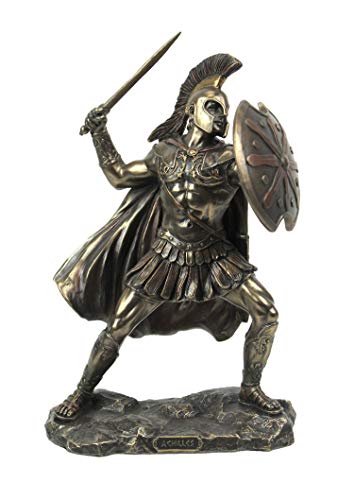 Estatua de resina fría de Aquiles en batalla 24.5 cm miniatura 1