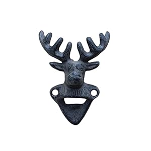 Ftwdesign Hirschkopf Wandflaschenöffner aus Gusseisen