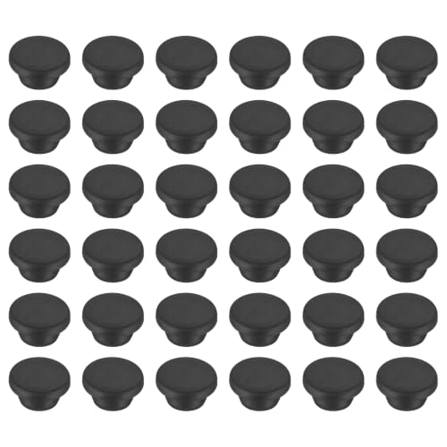 Image of MECCANIXITY 36pcs T-Shaped Silicone Plugs 19mm 3 /4 Inch Dia Snap in Plug Hole Seal Cover Round Rubber Stopper for 18.5-19mm Holes Kitchen Rubber Bulkheads Waterproof Sealing, Black