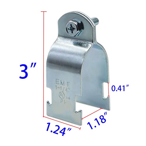 1-1/4" Emt Strut Clamps For Rigid Conduit And Pipe, 4 Packs Universal Steel Strut Clamps For Rigid Conduit And Emt, Standard Electro-Galvanized Emt Strut Clamps Assembled With Bolt And Nut #TOP1