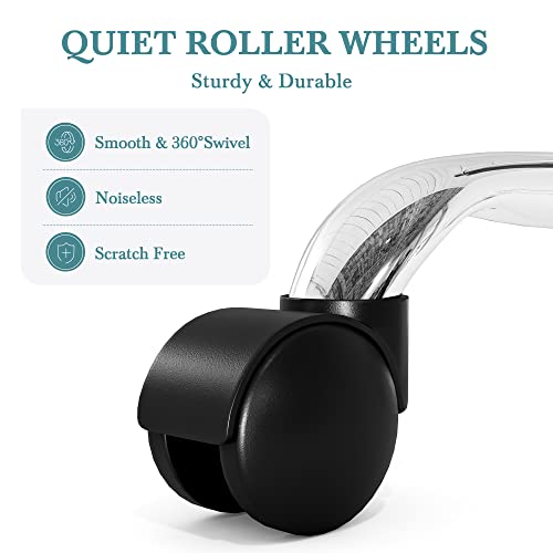 HOOMIC Rolling Stools with Wheels Salon Office Shop Bar Adjustable Spa Tattoo Massage Medical Swivel Drafting Stool with PU Leather Cushioned in Grey