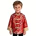 SZCQ Boys Lunar New Year Chinese Jacket Costumes Traditional Coat Outfits Kids Tang Suit Blue Dragon XS