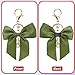 4 Pack Purse Charms Bow Keychain for Handbag, Cute Car Key Chain, Black Red White Green Bowknot Key Ring, Bag Charm Pendant for Girls