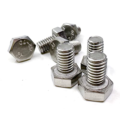 Image of M8 Hex Bolt, M8-1.25 x 12mm Hex Head Screw Bolts, 304 Stainless Steel, Fully Threaded, Plain Finish, Hex Tap Bolts 20Pcs (M8x12mm)
