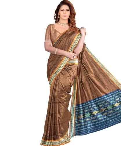 Image of Nuapatna Cotton Saree of Odisha Ikkat Orissa Traditional Handloom Sari | Bomkai | Pata | Nuapatana | sambalpuri saree | khandua patta sare | without Blouse S12