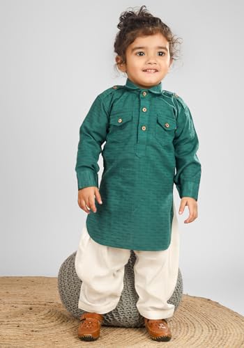 Image of POLKA TOTS Boys Cotton Pathani Set | Premium Pathani Kurta & Pyjama Set for Boys | Kurta Pajama for Kids Boy | Pathani Suit for Kids, Baby Boys & Toddlers | Ethnic Wear for Boy