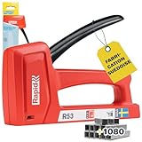 RAPID R53   Kit Agrafeuse Murale Manuelle pour Travaux Légers, Agrafeuse à Bois, Agrafeuse Tapissierie, Poignée Ergonomique & Pièces d'Usure en Acier, Fabriquée en Suède, Inclus 1080 Agrafes (5001747)