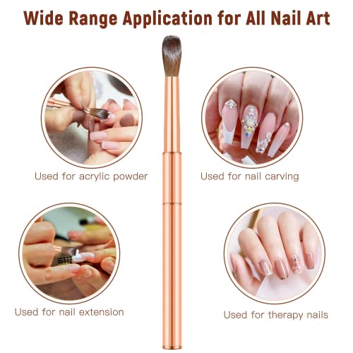 Aeocidy Pincéis para Unhas Acrílicas Pincéis de Unhas de Zibelina Kolinsky Puro para Aplicação de Pó