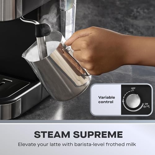 Daewoo 20bar Espresso Coffee Maker With Steam Wand, Barista Quality Coffee, For Ground Coffee - Image 5