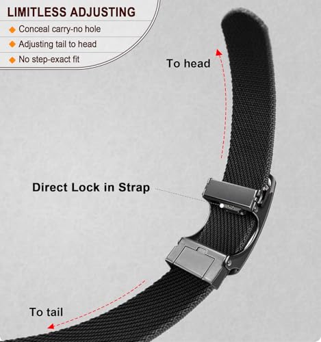 Golf Belt For Men,Mens Ratchet Belt Stretch Nylon for Mens Golf Sport Hiking Casual Pants3