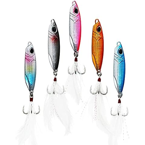 SUPERTHEO Fishing Spoons Metal Hard Jigging Casting Surf Lead Swimbait Laser Micro Bass Crappie Trout Salmon Freshwater Fishing Lures (Model-K) Cover