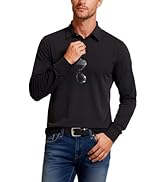 Umturmok Men's Casual Long Sleeve Polo Shirts Performance Side Split Collared Golf Shirts with Su...