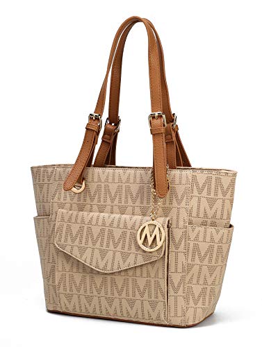 Mia K Collection Shoulder Handbag for Women: Vegan Leather Satchel-Tote Bag, Top-Handle Purse