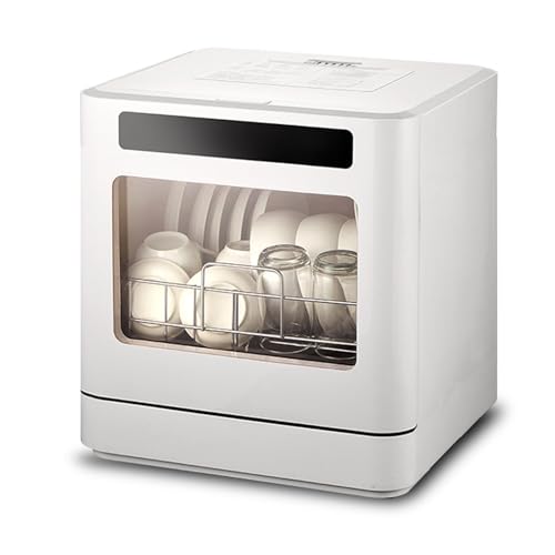 MAIMAILE Lavavajillas De Sobremesa para El Hogar, Lavavajillas Portátil De 800 W, con 4 Programas De Lavado, Limpieza Giratoria De 360°, Depósito De Agua Integrado De 6 litros, Pantalla LED