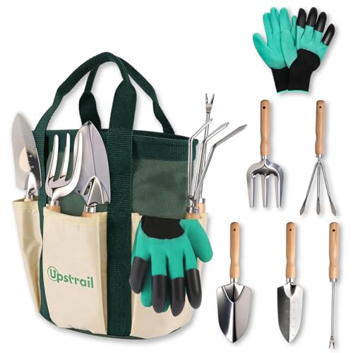 Set de herramientas de jardinería inoxidable con 7 piezas y bolsa miniatura 1