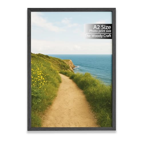 Image of A2 Size Photo Frame | Black Photo Frame For Wall | Modern Wall Frame | Wooden Photo Frame With Premium Finish | Elegant Big Photo Frames For Wall | Ideal Hanging Photo Frames For Wall Decoration