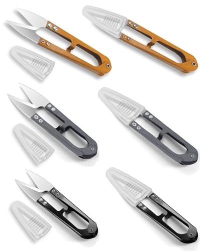 HAN-LBG Sewing Scissors with Blade Covers 6 Pack, Stainless Steel