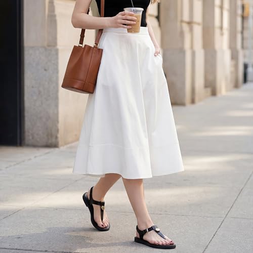 Image of Alicegana Dressy Womens Sandals Summer: Comfortable Strappy Flats Thong Sandals - Casual Walking T-Strap Slingbacks