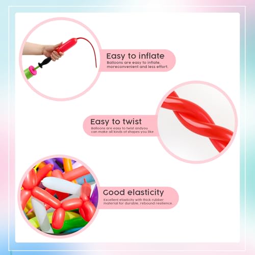 Image of Long Balloons - Red 260 Balloons for Balloon Arch & Party Decor, 100Pcs