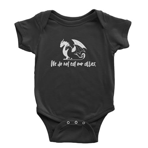 Image of The Pxv We Do Not Eat Our Allies Fourth Wing Basgiath Infant One-Piece Bodysuit, Soft Cotton