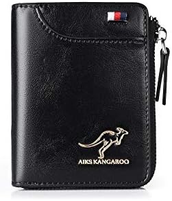 UFYVPKS Mens Wallet, RFID Blocking Slim Flip Wallets, Credit Card Holder, Leather Zipped Wallets for Men,Holds up to 14 Cards, 1 Bank Notes,Credit Card Slots, ID Window,etc