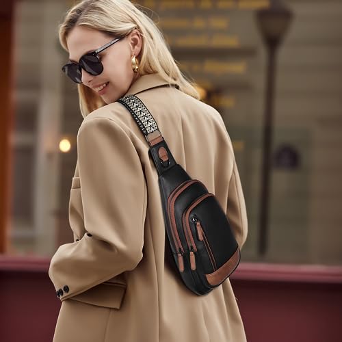 Image of CLUCI Crossbody Bags for Women Men,Leather Sling Bag Cross Body Backpack for Woman Gifts for Women Birthday Unique