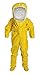 Dupont BR528TYL2X000100 Tychem BR Encapsulated Level B Suit, Expanded Back, Rear Entry, 1 Layer, XX-Large, Yellow