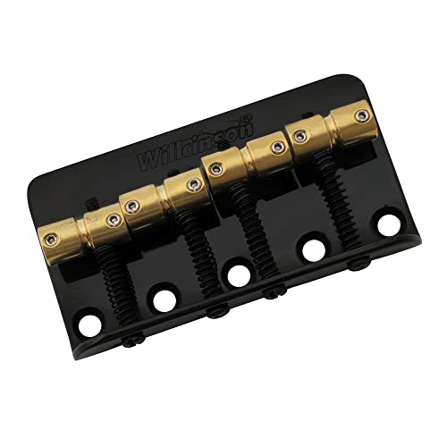 Wilkinson WBBC Vintage 4 String Bass Bridge Brass Saddles for Fender Jazz Precision Bass Black