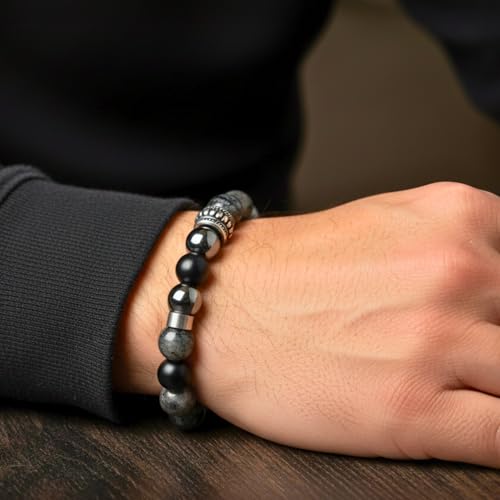 Image of THE MEN THING Natural Stone Bracelets - Adjustable Beaded Wristwear for Men & Boys (Multi-Design Collection)