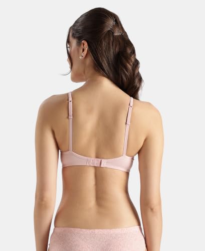 Image of Jockey SS12 Women Wirefree Non Padded Super Combed Cotton Elastane Stretch Full Coverage Beginners Bra with Adjustable Straps Peach Skin 34B
