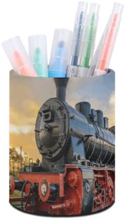 Train Railroad Round Pen Holder Desk Organizer for Office Home image 5