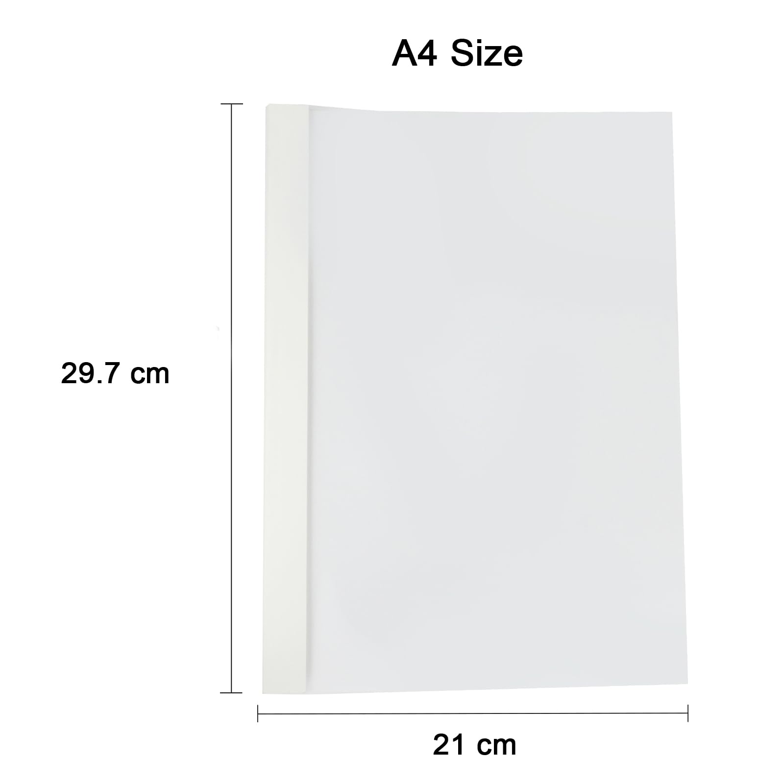 RAYSON Copertine per Rilegatrice Termica Multi Misura, 15-100 Fogli, 2/3/4/6/12 mm, A4, Bianco, Pezzi 25