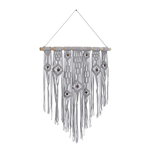 Macramé de coton gris Deco 79 grand format tissage premium de haute qualité