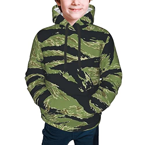 Bikinsex Youth Vietnam Tiger Stripe Camo Hoodies Soft Hooded Pullover Sweatshirts For Girls Boys #TOP7