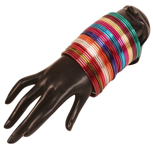 Touchstone"Colorful Bangle Collection" Indian Bollywood Alloy Metal And Textured Silk Thread Wrist Beautifier Designer Jewelry Bangle Bracelets For Women.