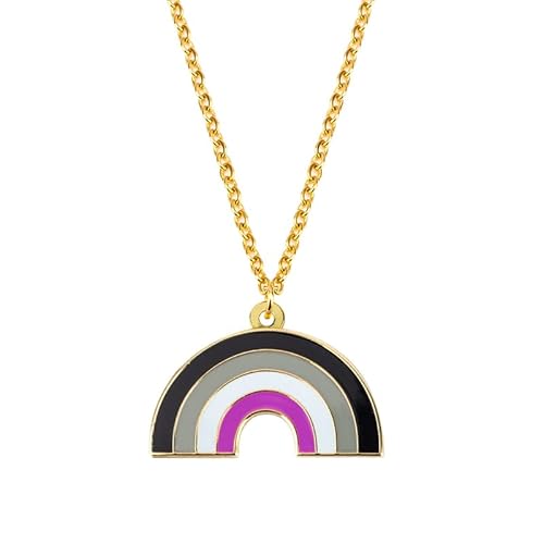 Rainbow Pansexual Transgender Asexual Bisessual Sunset Lesbian Nonbinary Polysexual Genere Fluid Collana LGBT Gay Pride Gift Rainbow Pride Collana LGBT Gioielli Pride Gift, Oro