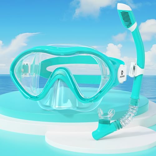 Gafas de buceo para niños de 4 a 12 años con protección de nariz y lentes antivaho