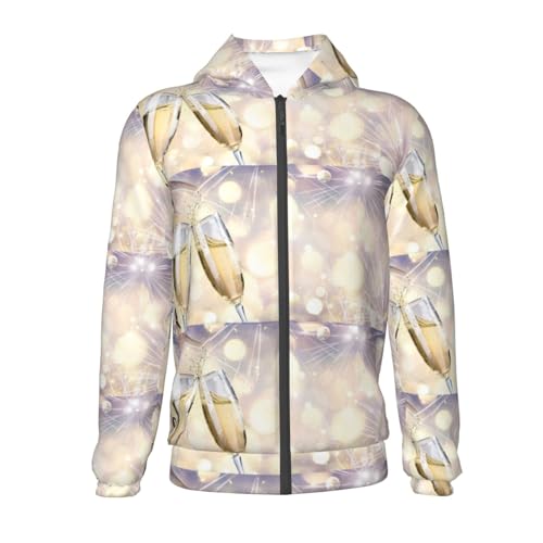 Champagne Celebrations 2025 Kids Pullover Hoodies Boys Zip Up Sweatshirts Girls Athletic Clothes with Pocket2